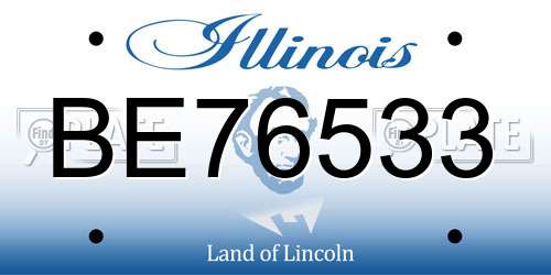 BE76533 Illinois License Plate