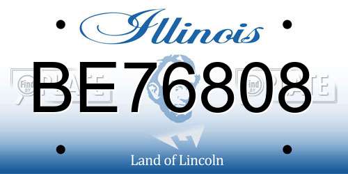 BE76808 Illinois License Plate