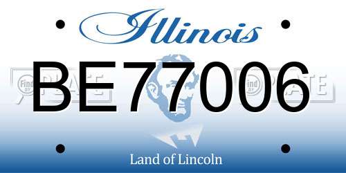 BE77006 Illinois License Plate