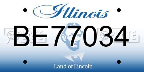 BE77034 Illinois License Plate