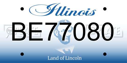 BE77080 Illinois License Plate