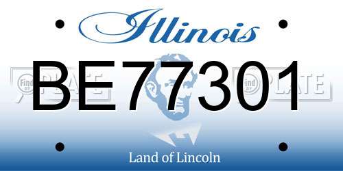 BE77301 Illinois License Plate