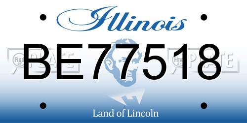 BE77518 Illinois License Plate