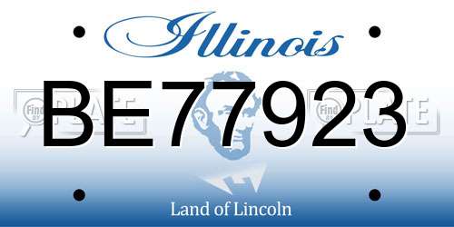 BE77923 Illinois License Plate