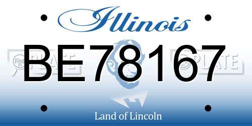 BE78167 Illinois License Plate