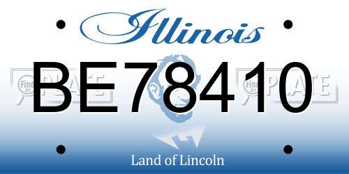BE78410 Illinois License Plate