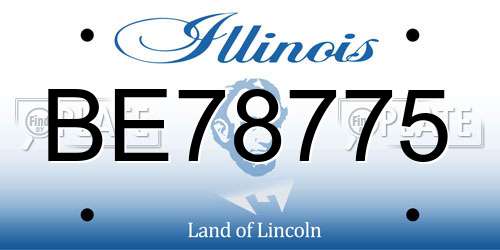 BE78775 Illinois License Plate