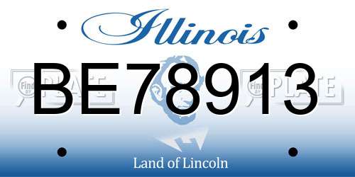 BE78913 Illinois License Plate