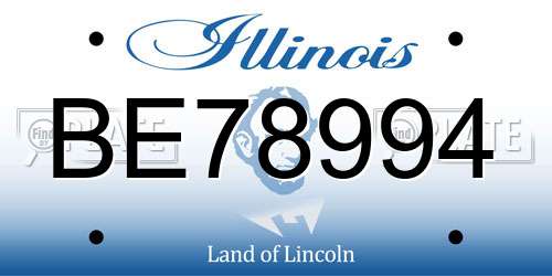 BE78994 Illinois License Plate