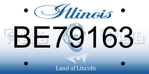 BE79163 Illinois License Plate