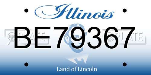 BE79367 Illinois License Plate