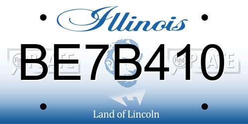 BE7B410 Illinois License Plate