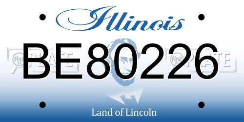 BE80226 Illinois License Plate