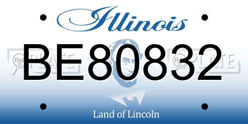 BE80832 Illinois License Plate