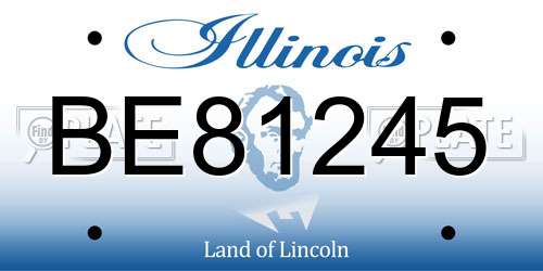 BE81245 Illinois License Plate