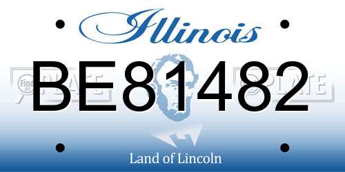 BE81482 Illinois License Plate