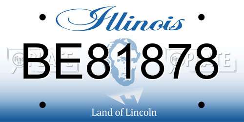 BE81878 Illinois License Plate