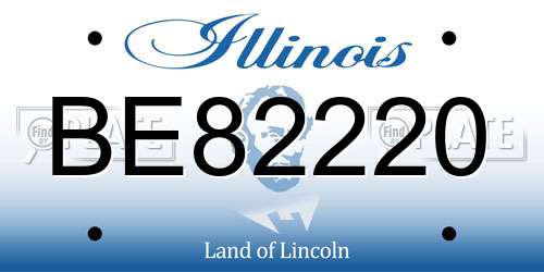 BE82220 Illinois License Plate