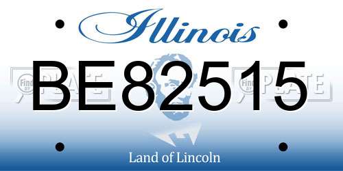 BE82515 Illinois License Plate