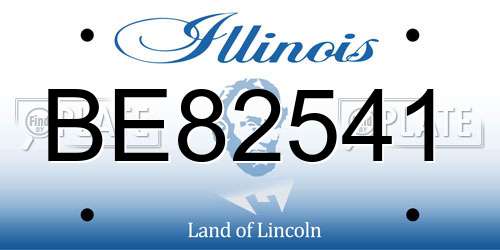 BE82541 Illinois License Plate
