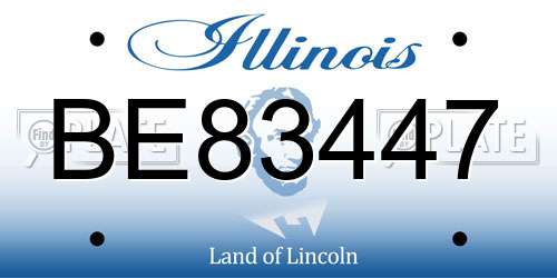 BE83447 Illinois License Plate