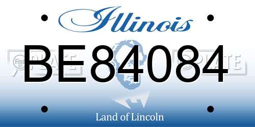 BE84084 Illinois License Plate