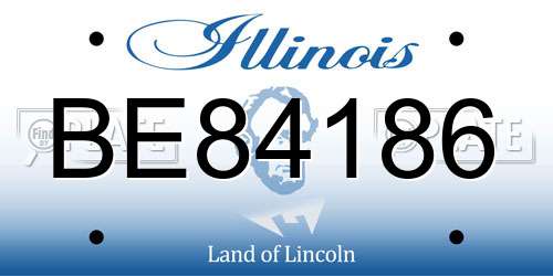 BE84186 Illinois License Plate