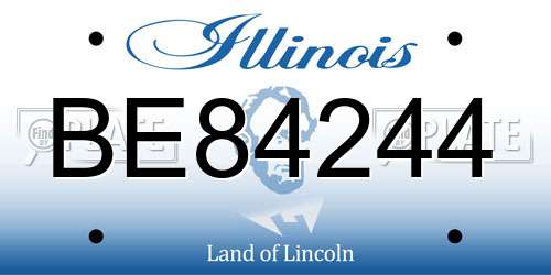 BE84244 Illinois License Plate