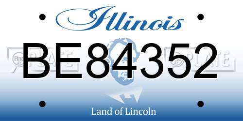 BE84352 Illinois License Plate