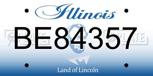 BE84357 Illinois License Plate