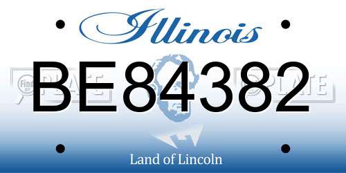 BE84382 Illinois License Plate