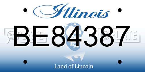 BE84387 Illinois License Plate