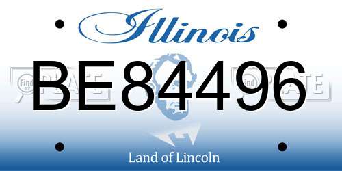BE84496 Illinois License Plate