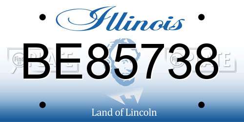 BE85738 Illinois License Plate