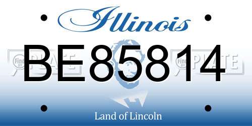 BE85814 Illinois License Plate