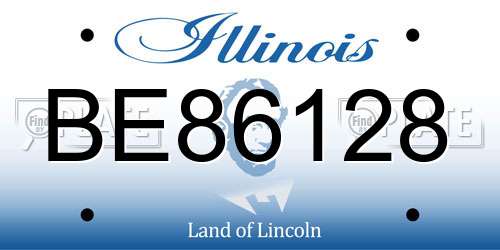 BE86128 Illinois License Plate