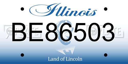 BE86503 Illinois License Plate