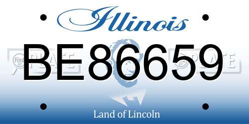 BE86659 Illinois License Plate