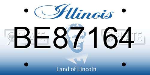 BE87164 Illinois License Plate