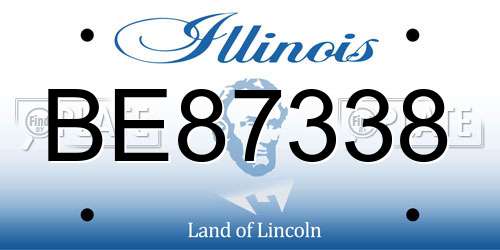 BE87338 Illinois License Plate