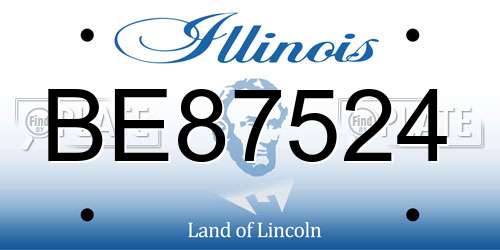 BE87524 Illinois License Plate