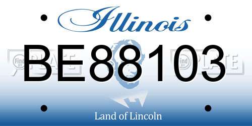 BE88103 Illinois License Plate
