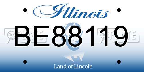 BE88119 Illinois License Plate