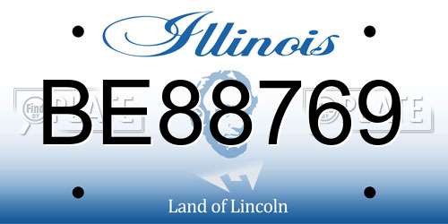 BE88769 Illinois License Plate