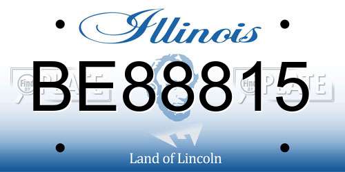 BE88815 Illinois License Plate