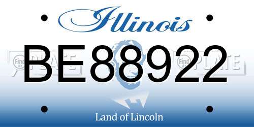 BE88922 Illinois License Plate