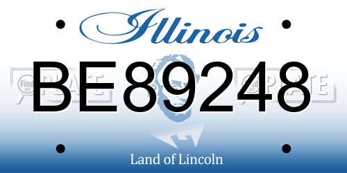 BE89248 Illinois License Plate