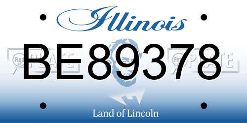 BE89378 Illinois License Plate