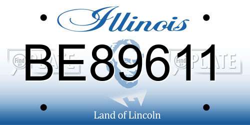 BE89611 Illinois License Plate