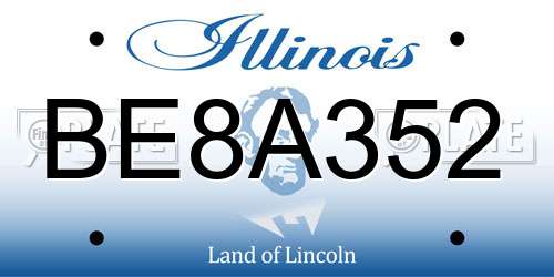 BE8A352 Illinois License Plate